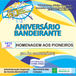 Pioneiros receberão homenagem da administração regional no aniversário de 60 anos da cidade