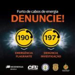 FURTO DE CABOS DE ENERGIA AUMENTA 131% NO DISTRITO FEDERAL