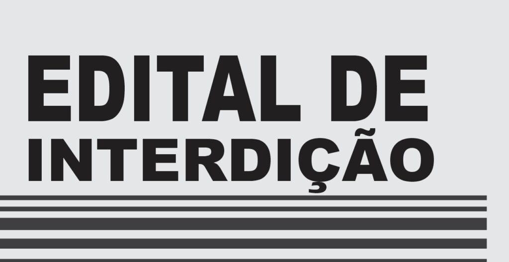 EDITAL DE INTERDIÇÃO