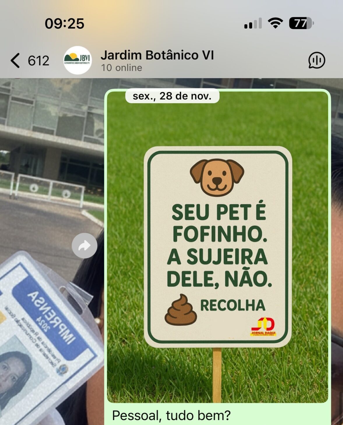 PLAQUINHA DE CONSCIENTIZAÇÃO JBVI