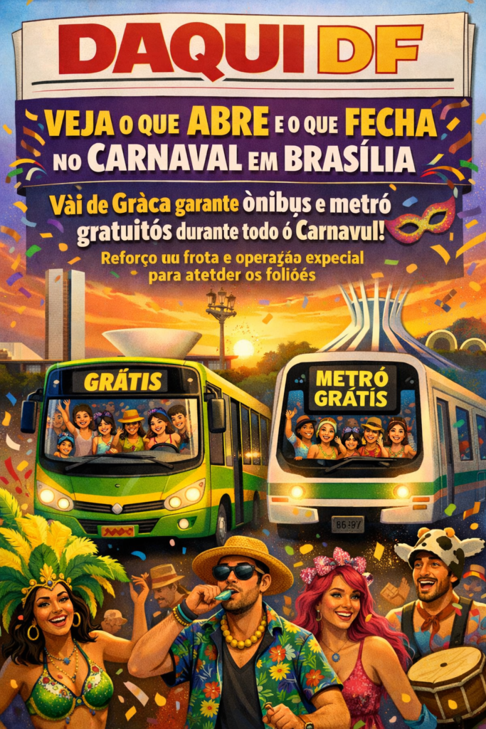 Veja o que abre e o que fecha no Carnaval em Brasília