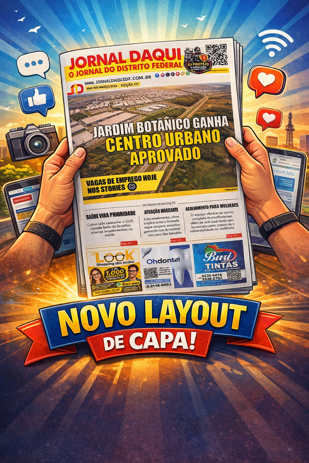 Jornal Daqui DF apresenta novo layout de capa e reforça conexão com os leitores